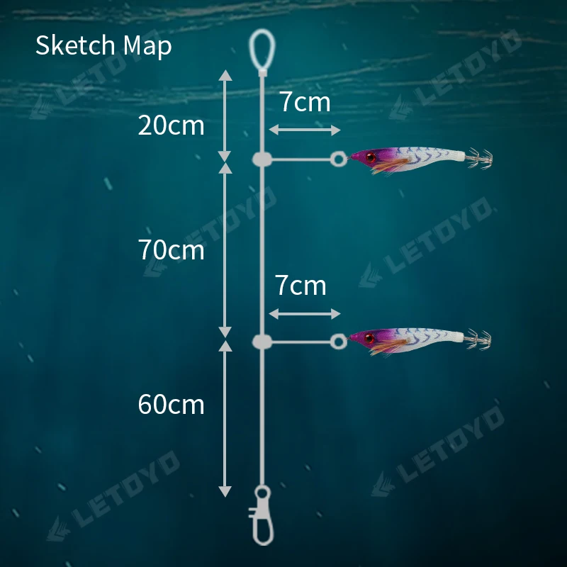 LETOYO UPPER Floating squid bait Luminous squid Jig Fishing Lure Artificial bait For Webfoot Octopus Cuttlefish sea fishing lure