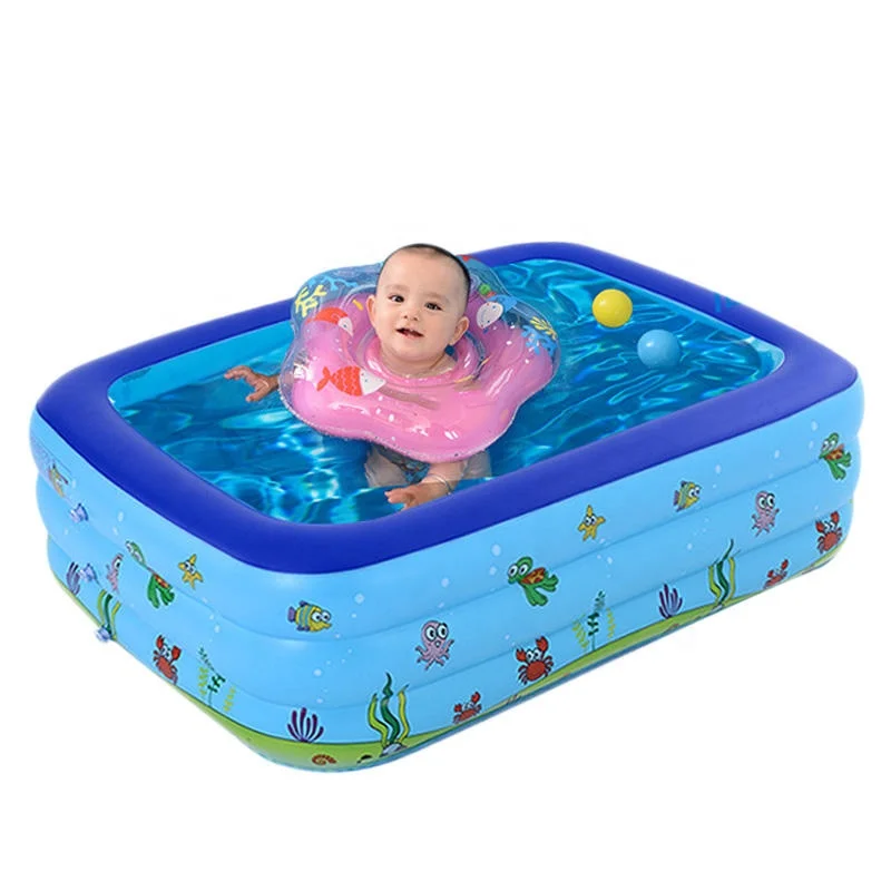 Folding Eco-friendly Phthalate Free PVC Inflatable Rectangular Swimming Pool with Customizable Size Intex Pool