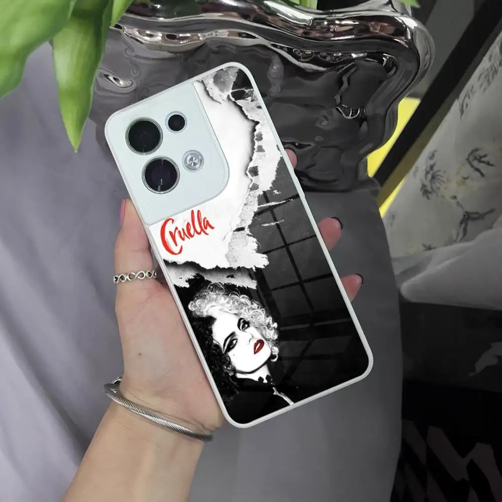 Cruella Phone Case For Oppo A15 A54 A55 A94 A92 A93 A95 K9 K7 Reno 5 7 6 4 Find X5 X3 X2 Toughened Glass