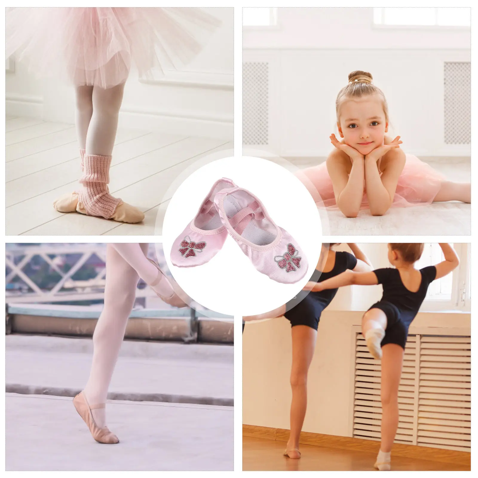 1Pair Creative Paws Dancing Shoes Pink Size 26 Professional Ballet Shoes for Yoga Folk Modern Ballroom Jazz Breathable