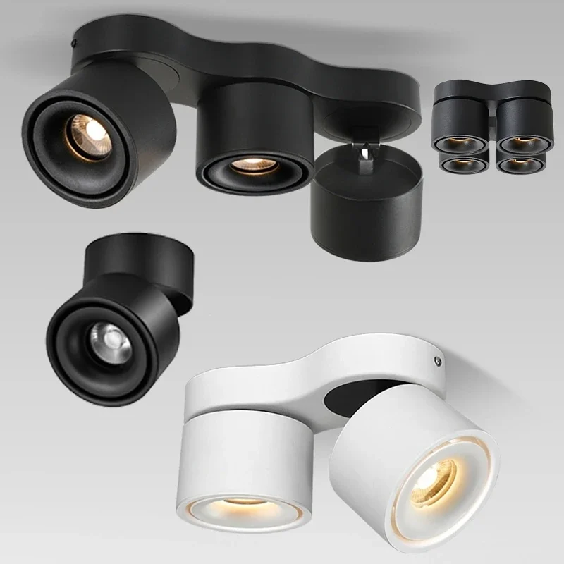 Folding Rotating Dimmable COB LED Downlights 10W-40W LED Ceiling Spot Lights AC85-265V LED Ceiling Lamps Indoor Lighting