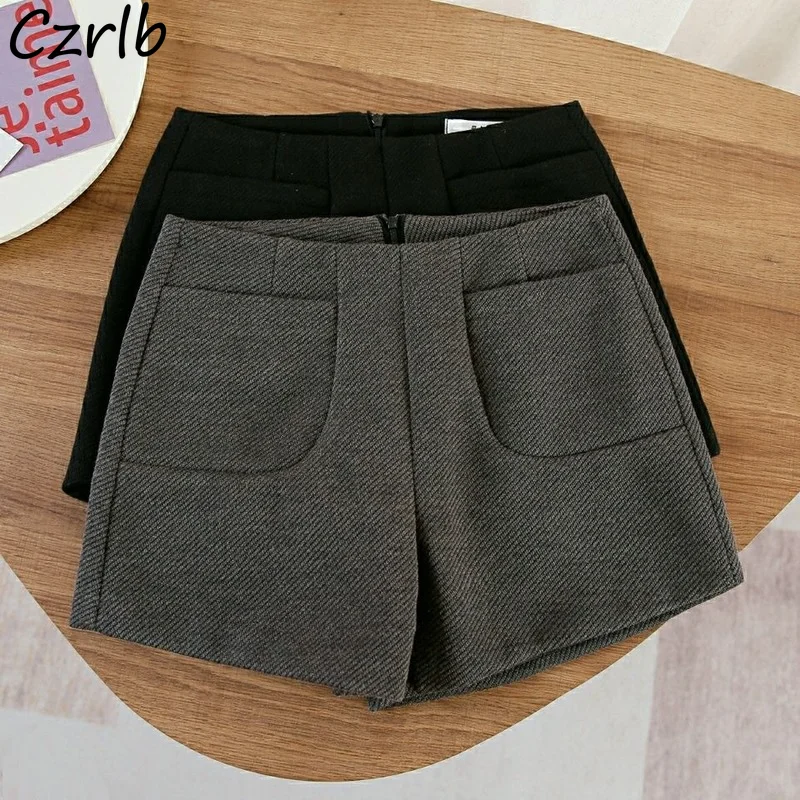 شورت نسائي مثير نحيل كل مباراة جيوب الخريف عادية أنيقة أحدث شعبية الكورية نمط الملابس النسائية مريحة Ins عالية الخصر