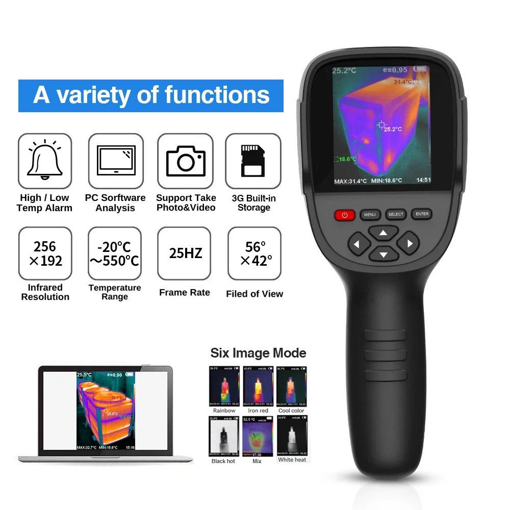 Kamera termowizyjna na podczerwień 256x192 z podwójnym światłem Fusion do kontroli w domu Konserwacja mechaniczna HVAC