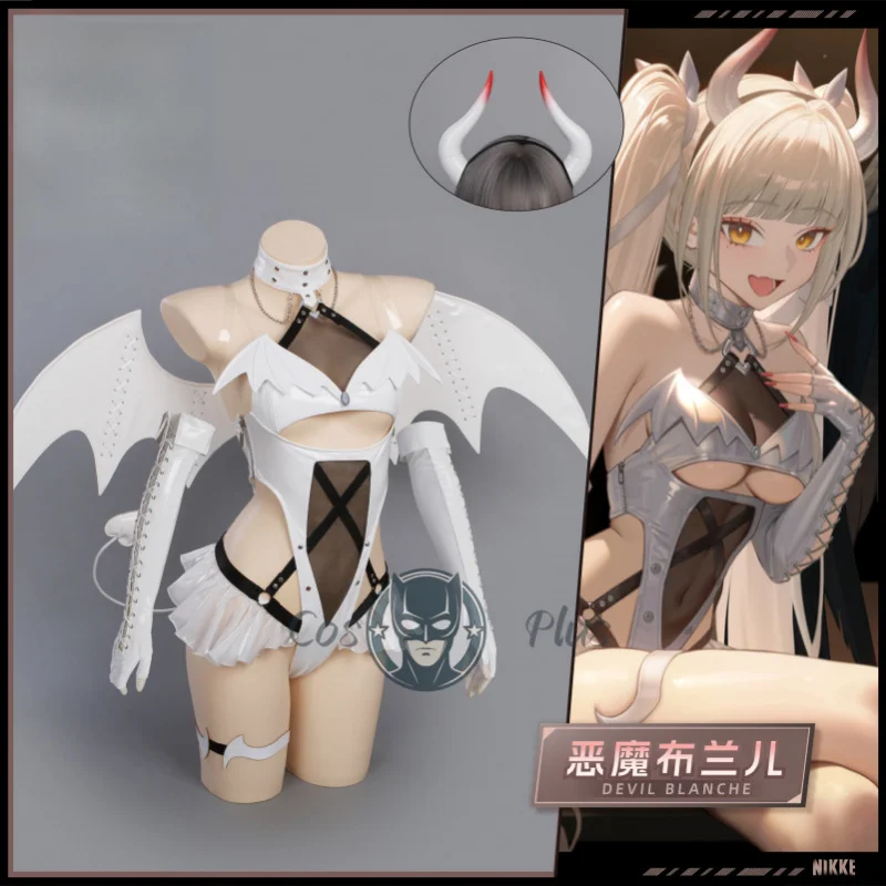 

Blanc NIKKE Богиня Победы Косплей Костюм Женщины Крылья Ангела Дьявол Униформа Хэллоуин Карнавал Рождественская Вечеринка Одежда