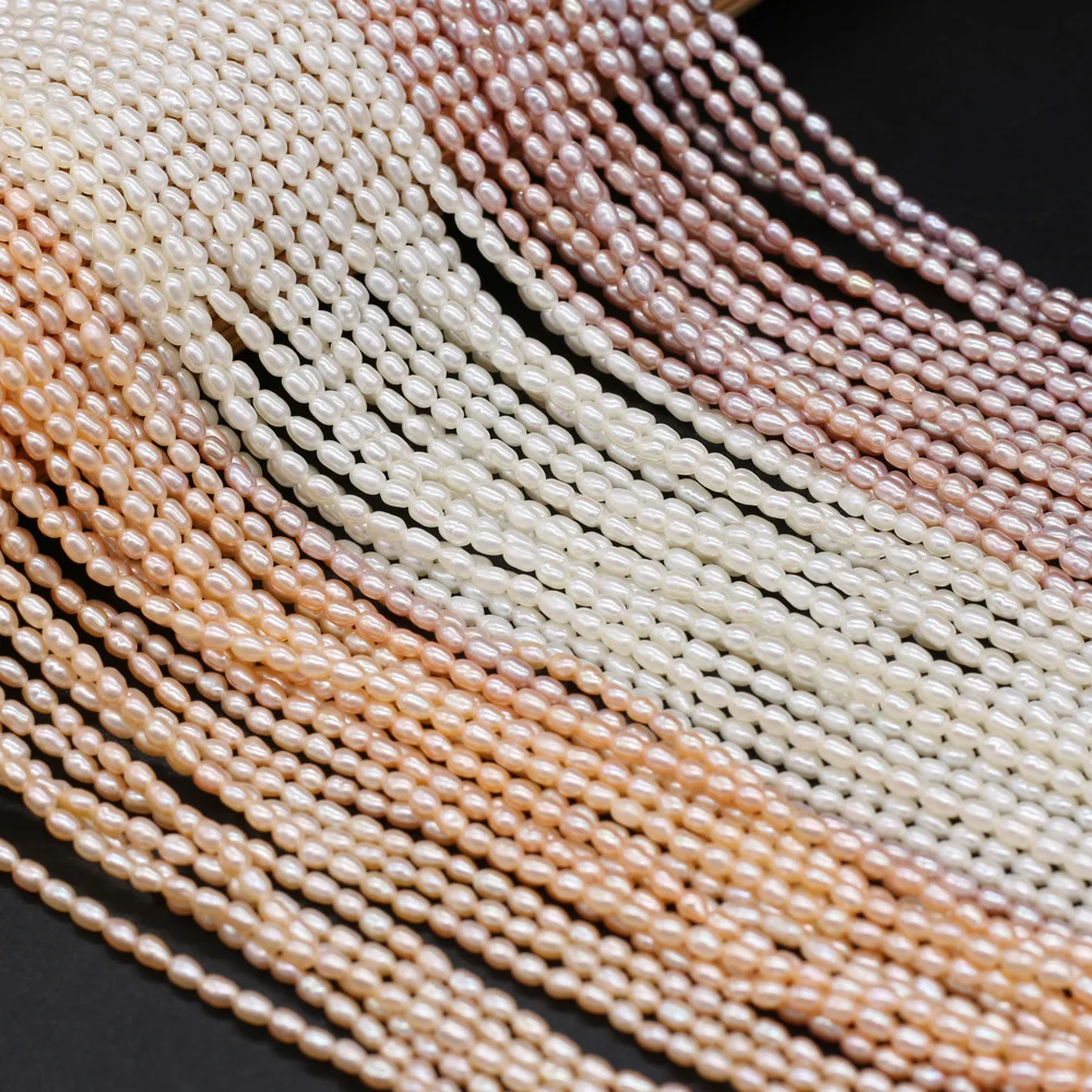 AAA High Quality Natural Freshwater Pearls Small Rice Beads for Jewelry Making DIY Necklace Bracelet Earring Accessories 2.5-3mm