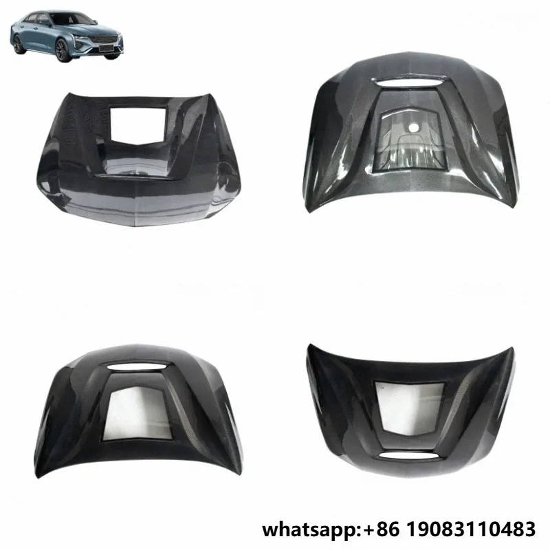 Car Modification Accessories Front Bonnet Carbon Fiber Engine Cover Transparent for  CT4 Upgrade GTS Engine Hood