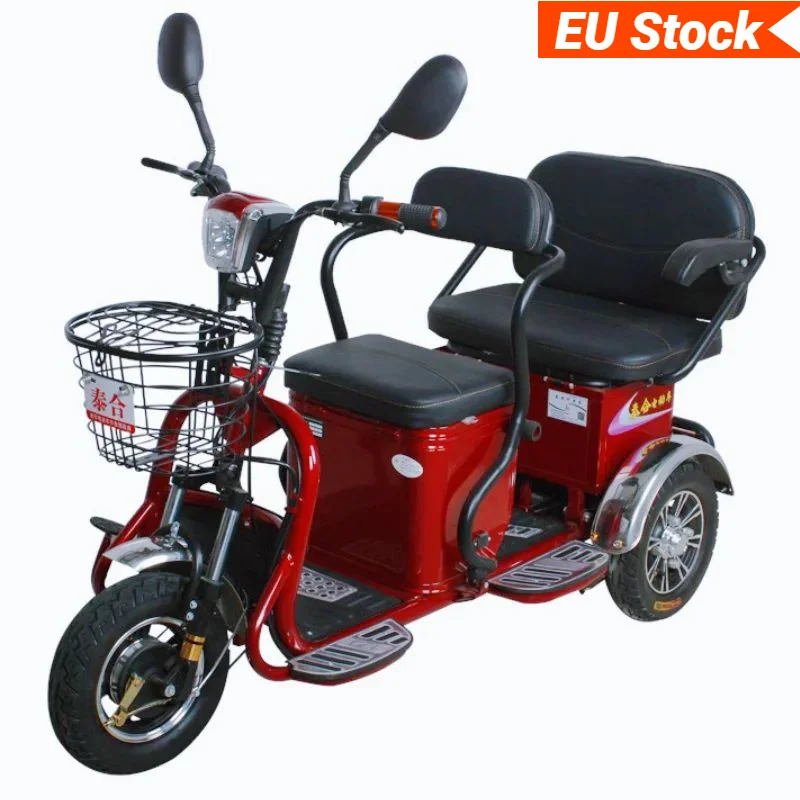 

Small Electric Tricycle for Adults 600W 48V 30AH Dual Drive 3 Wheel Mobility Scooter for 2 Peoples Women Elderly Disabled