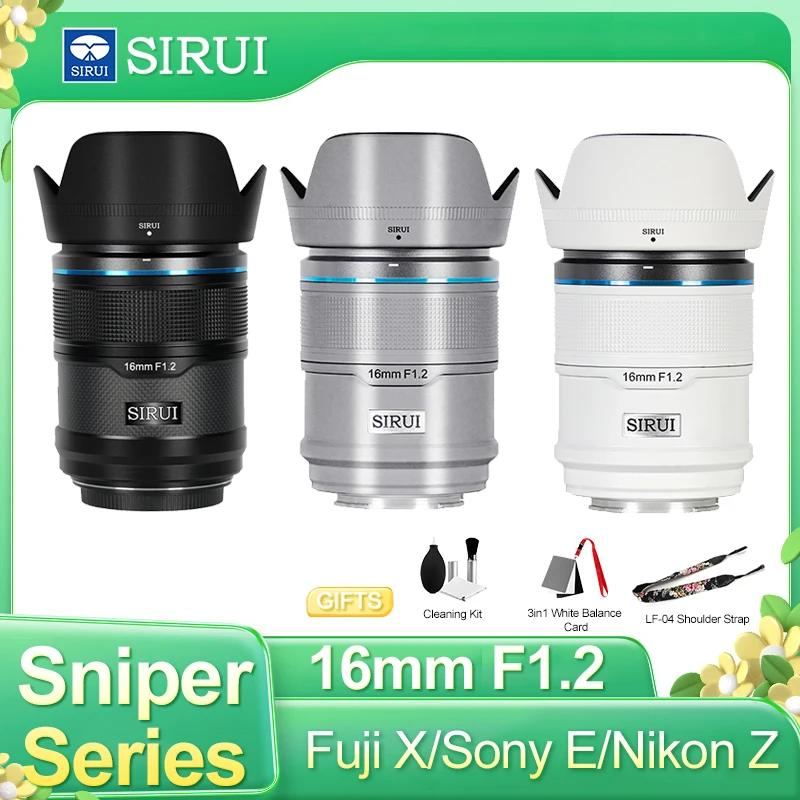 SIRUI Sniper Series APS-C 16mm F1.2 Large Aperture Wide Angle AF Auto Focus Lens for Sony E Nikon Z Fuji X A7R A7M XT50 XS10 Z8