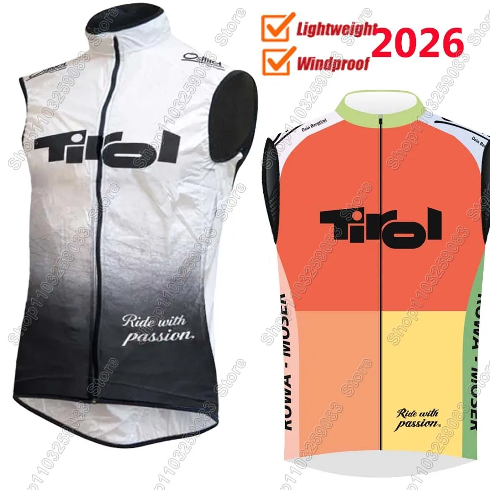 

Велосипедный жилет 2026 Tirol Team, ветрозащитный, мужской, без рукавов, для велоспорта, MTB, Ciclismo Maillot
