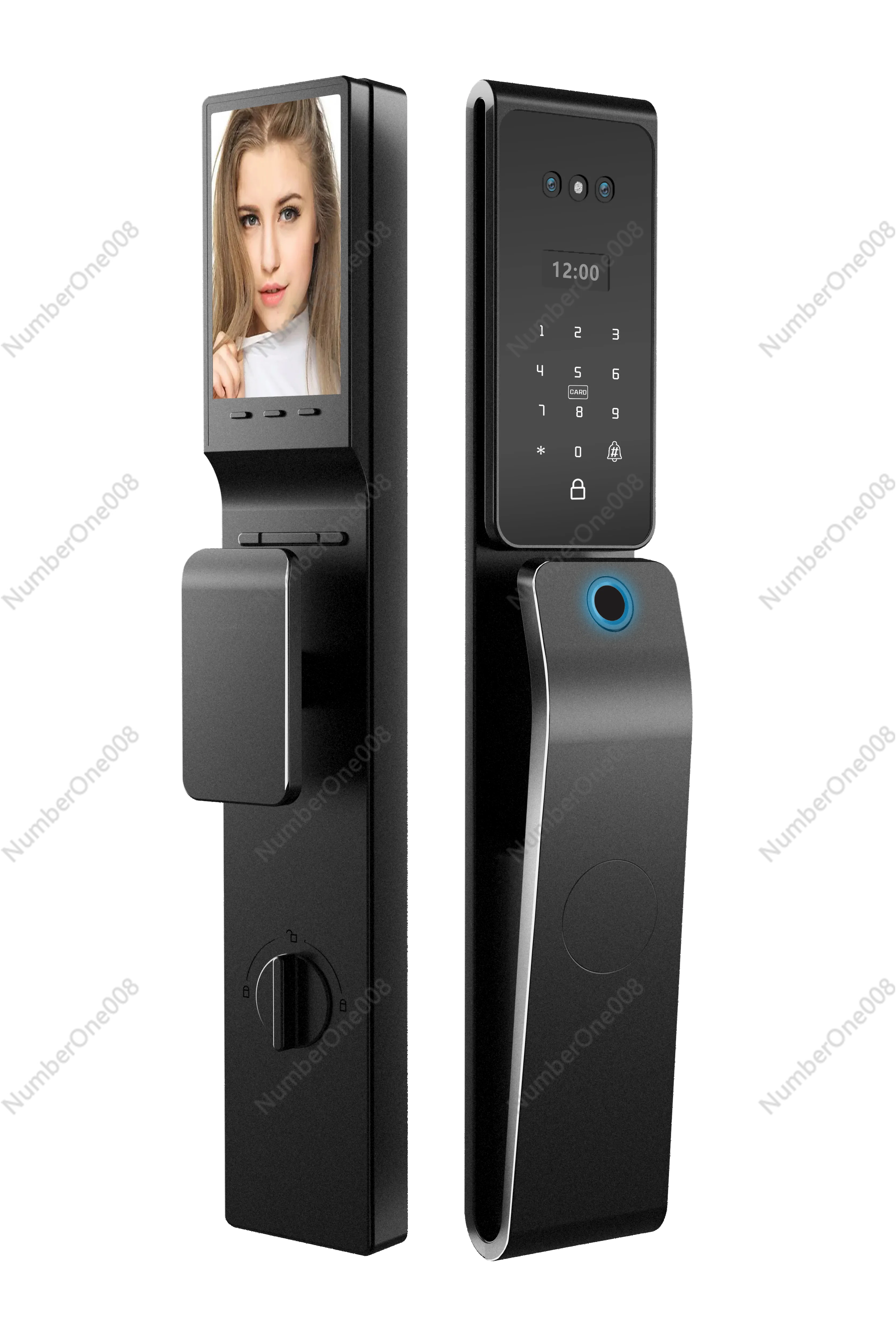 

Smart WiFi Facial Recognition Fingerprint Door Lock - Waterproof Keyless Digital Smart Lock for Outdoor Security