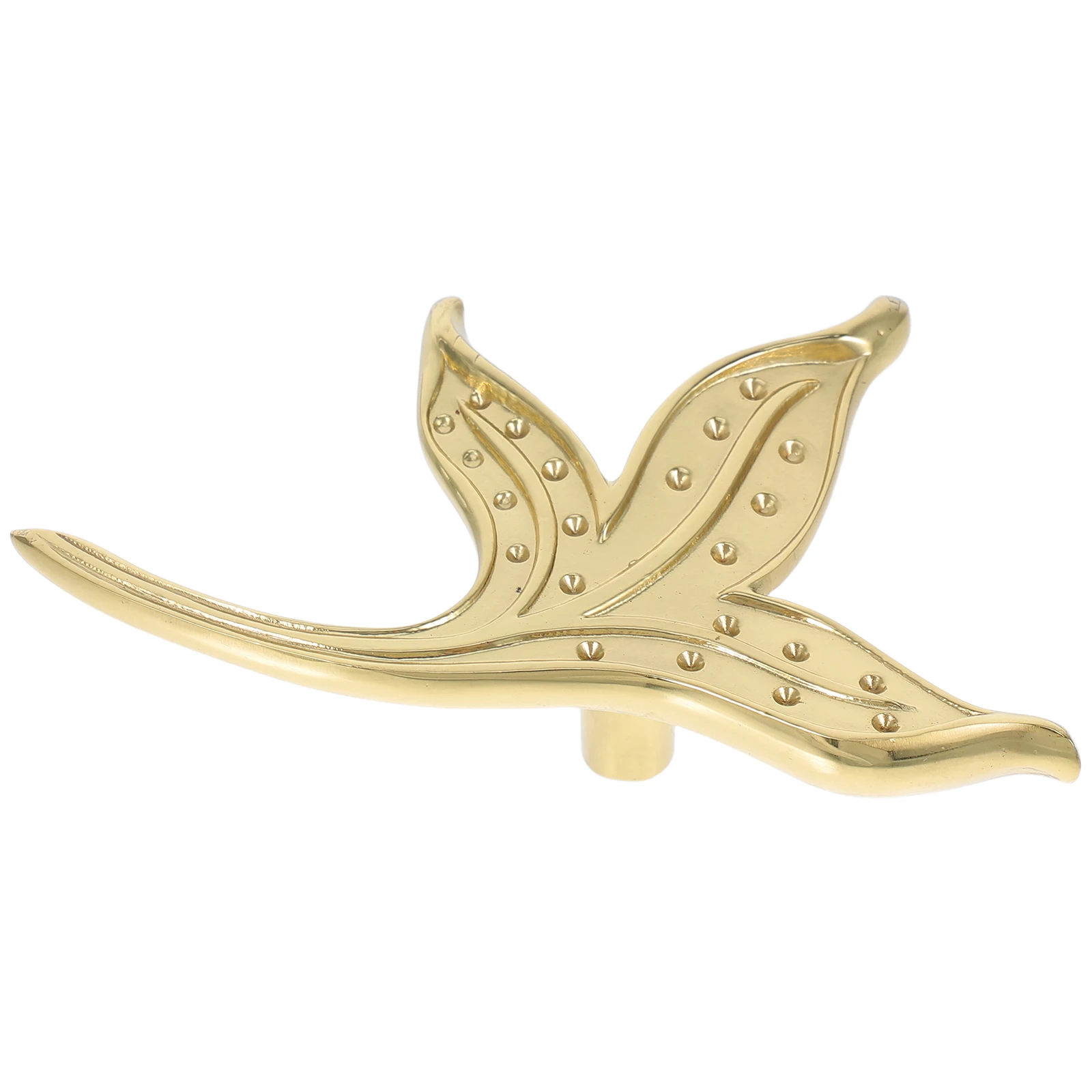 

Brass Handle Leaf Design Cabinet Knob Drawer Pulls Vintage Furniture Retro Door Handles Single Hole Simple Dresser Wardrobe