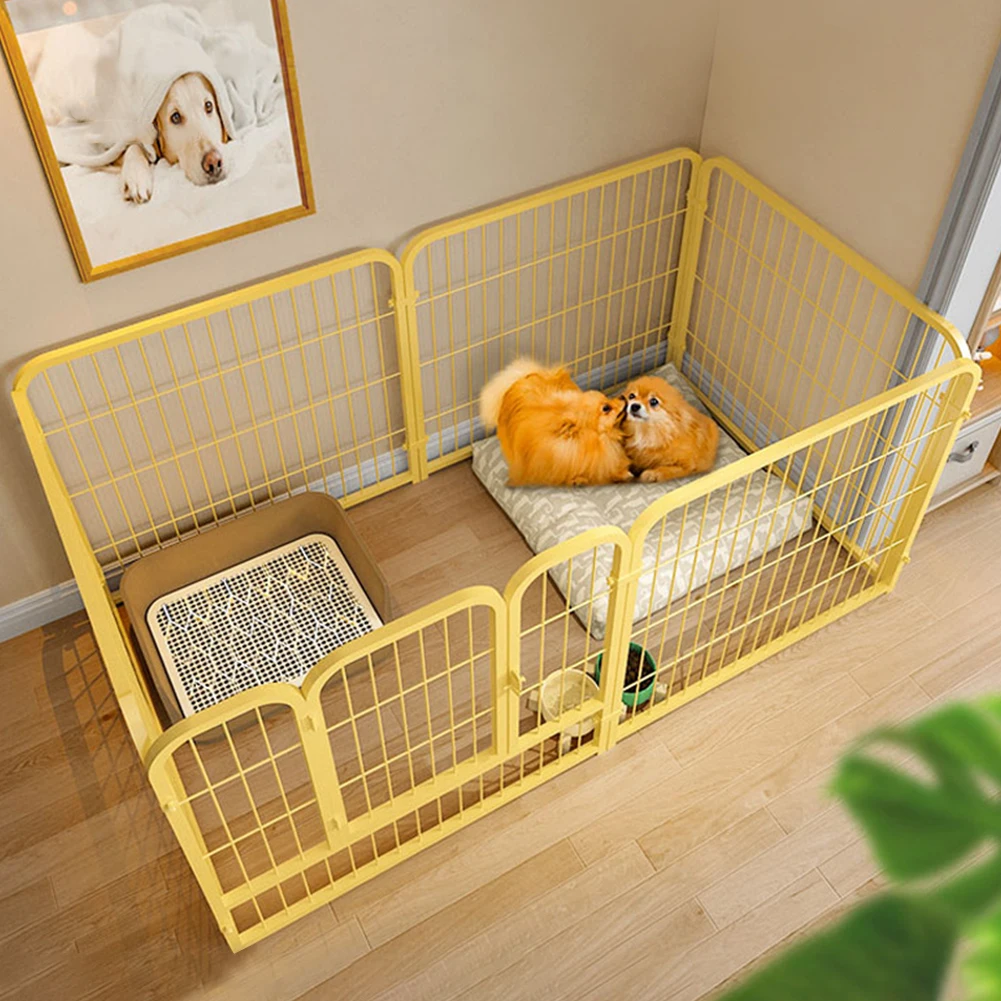 

6 Panels Exercise Puppy Kennel Cage Foldable Heavy Duty Dog Cage Heavy Duty Dog Exercise Fence for Dog Cat Rabbit Pet Exercise