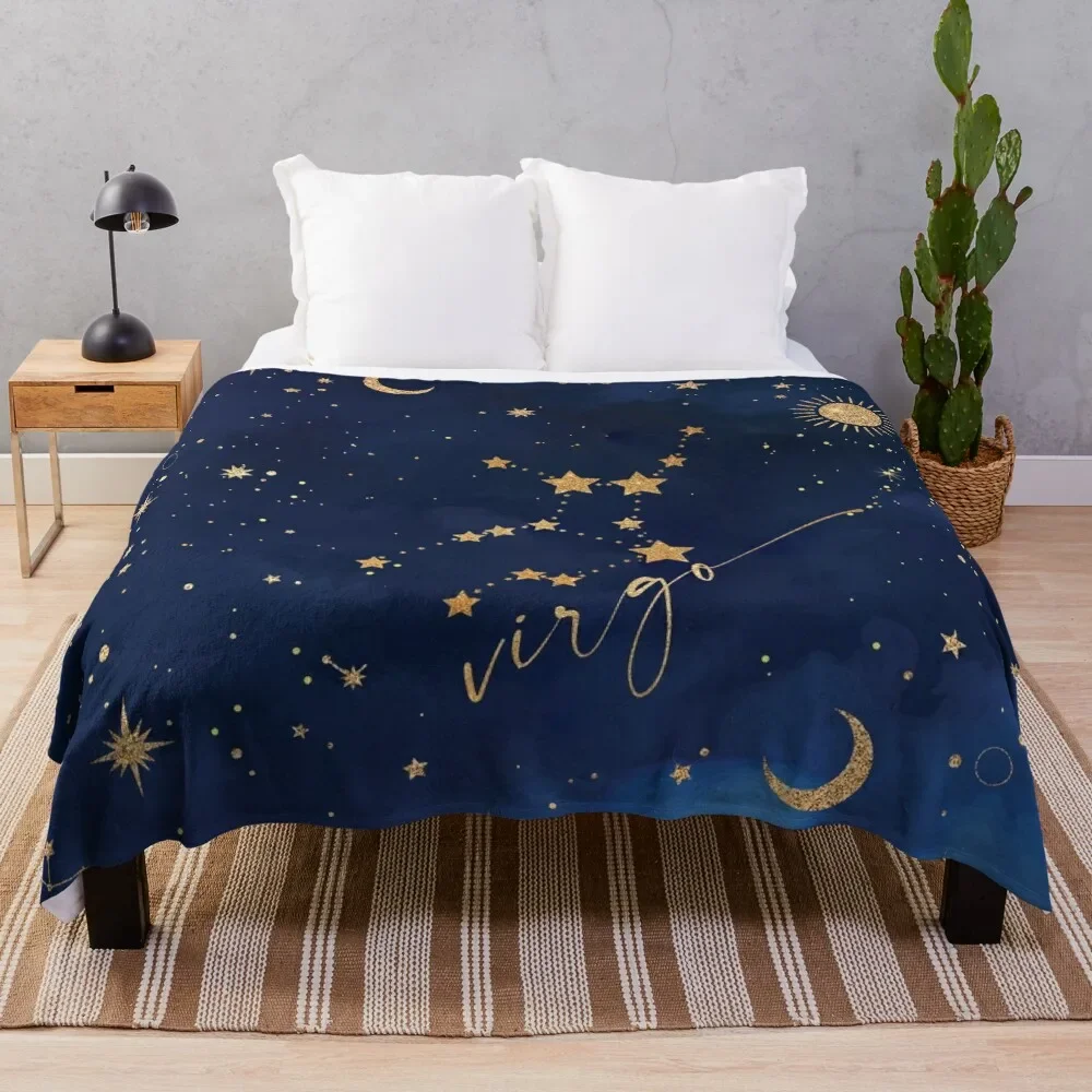 Virgo Zodiac Constellation Throw Blanket Multi-Purpose Blankets For Baby Comforter Soft Beds Blankets