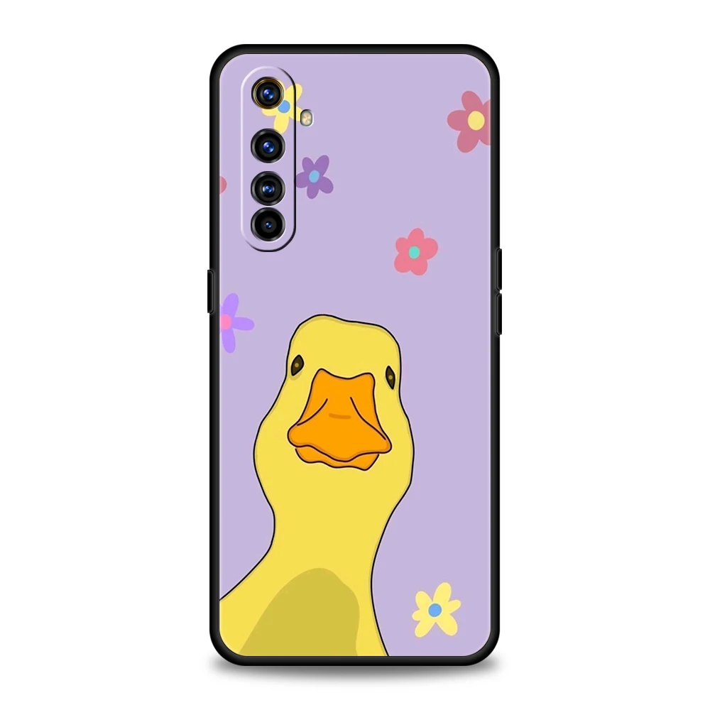 حافظة لهاتف اوبو A17 A31 A54 A57 A78 A80 A98 Find X5 X6 Pro Reno 6 7 10 11 12 F Pro 5G غطاء من البولي يوريثان الحراري لعبة لطيفة على شكل بطة أوزة