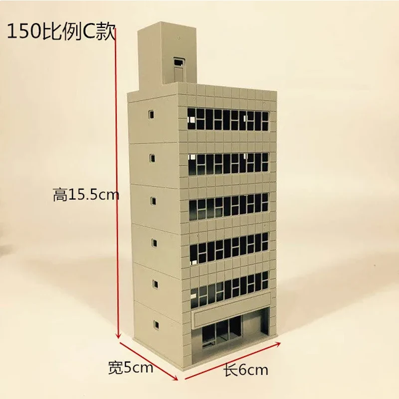 1/150 100 Scale Urban Scene Hard Plastic Solid Color Assembly Model Natural Color Model