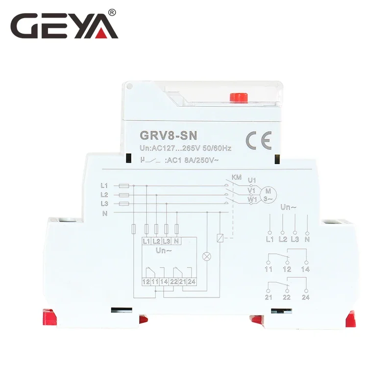 GEYA GRV8-SN/SP sopra tensione sotto il dispositivo del protettore di tensione con il relè LCD 8A 70V-650V di tensione dell\'esposizione di Digital