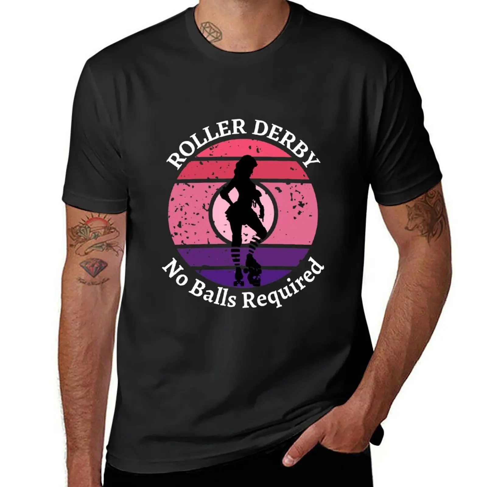 ROLLER DERBY NO BALLS REQUIRED T-Shirt boys whites Short sleeve tee new edition fruit of the loom mens t shirts