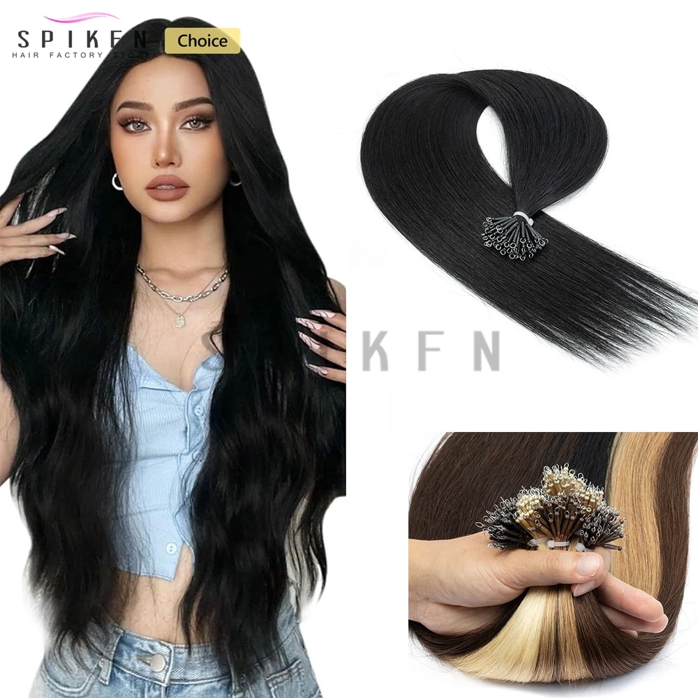 

Наращивание волос Nano Beads Ring: Длинные прямые натуральные волосы Remy на микро-кольцах для женщин