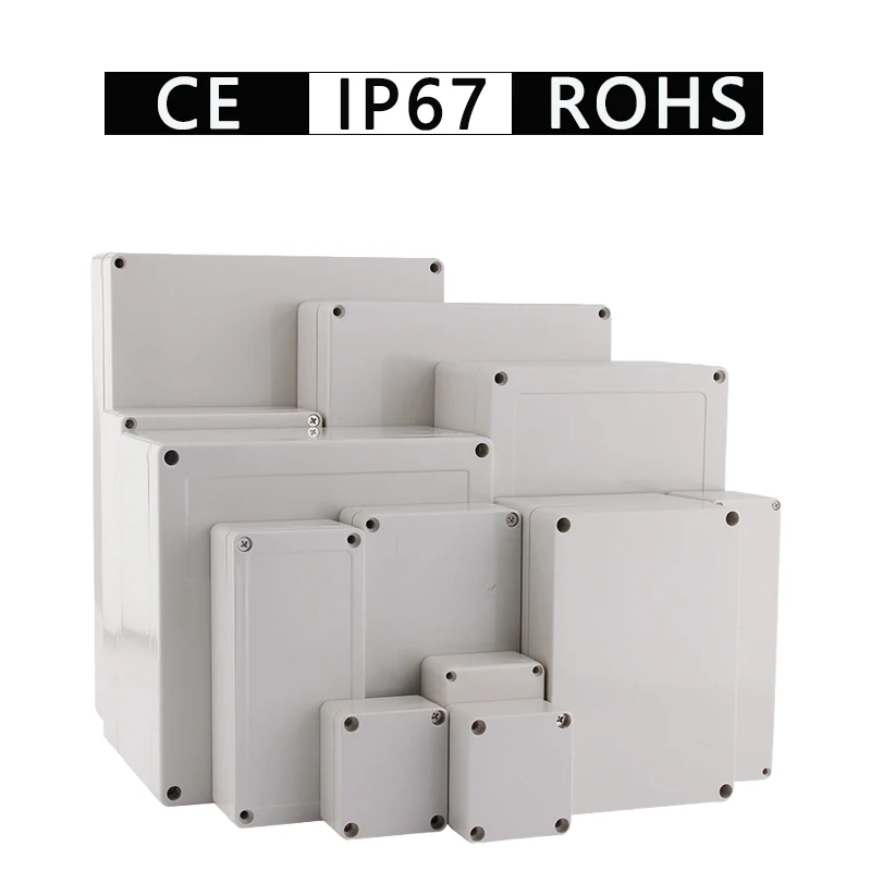 F Type IP67 Outdoor Waterproof and Dustproof Junction Box with Industrial Electronic Housing, Gray / Transparent Cover