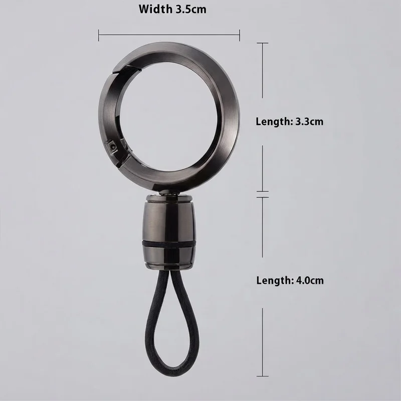 Men High-End Metal Keychain Simple Car Key Chain with Waist Hook Anti-Lo Leather Rope and Keychain Ring for Stylish Yunliwei