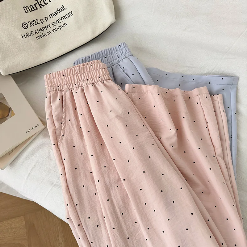 Women's Pants High Waist Loose Casual Wide Leg Straight Trouses Summer Thin Breathable Comfort Casual Versatile Vintage ﻿