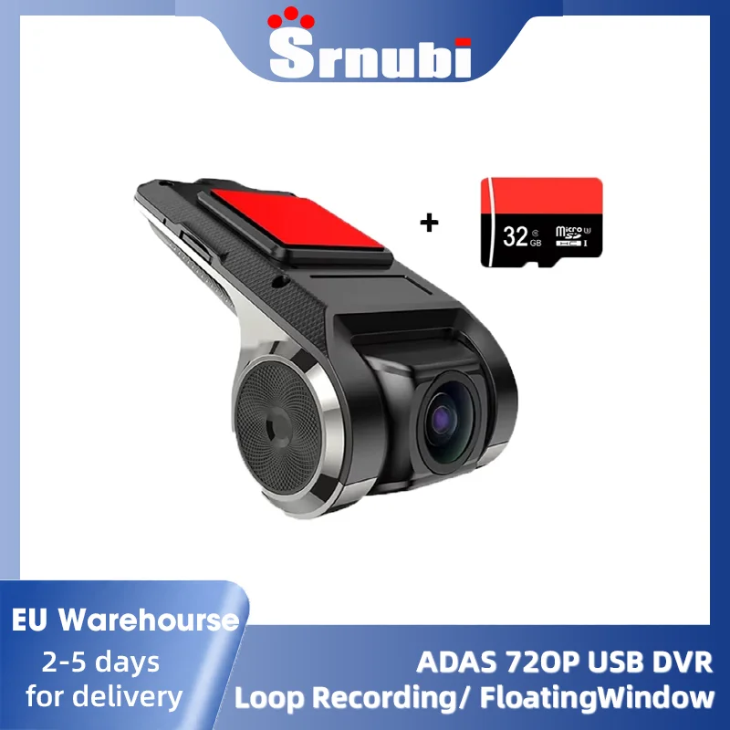Image of Srnubi Full HD Videoaufzeichnung Auto DVR Dashcam USB ADAS Sprachalarm für Android Navigations-Headunit Auto-Audio