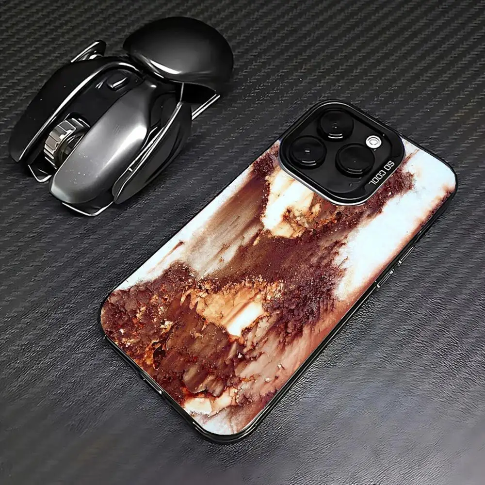 

Super-large piece of rust case for iPhone 16 15 14 13 12 11 Pro/ Max/Plus shock-proof rear cover anti-fingerprint
