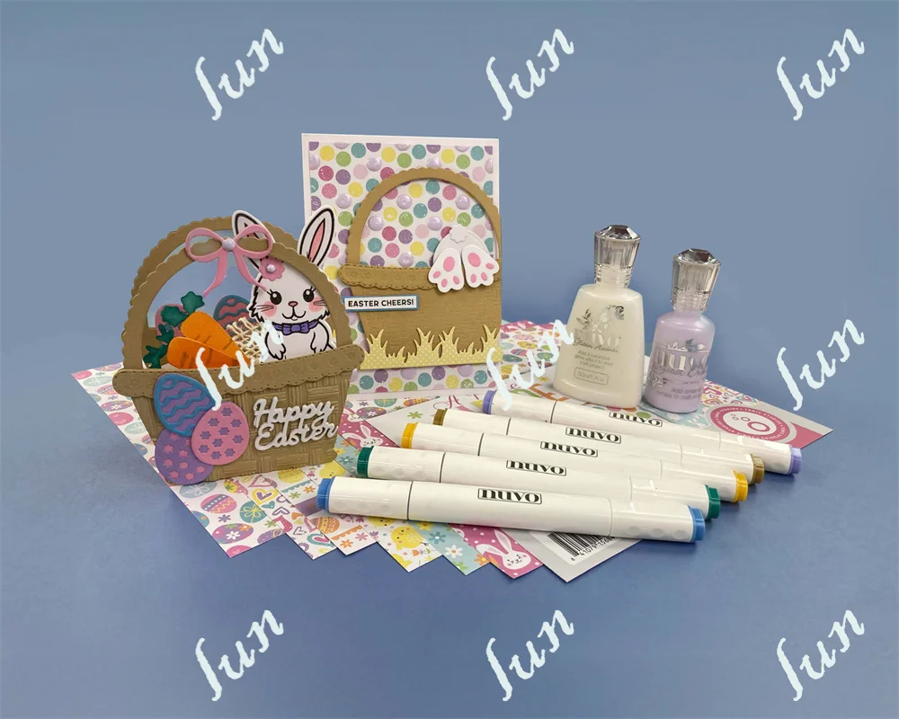 Baskets & Bunnies Easter Metal Cutting Dies Box Stencils for DIY Scrapbooking Photo Album Decoration Embossing Paper Cards