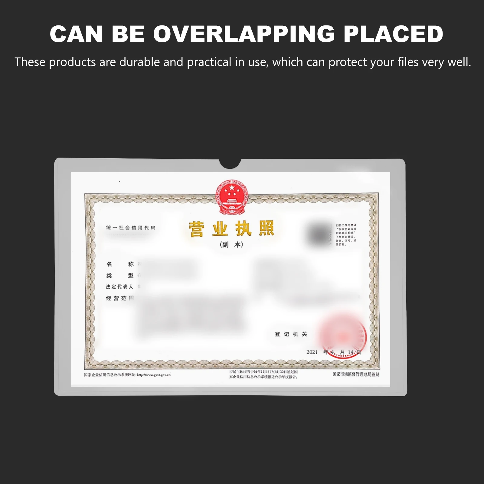 

5Pcs Business License Covers File Protective PVC Document Sleeves Certification Cases Paper Folder Inserts