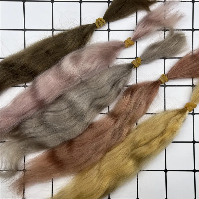 Top Qualität 9 Farben Reborn Puppe Mohair Perücke DIY BJD OB11 Puppe Reborn Baby Puppen Reine Mohair Schwarz Goldene Haar für Wiedergeburt puppe