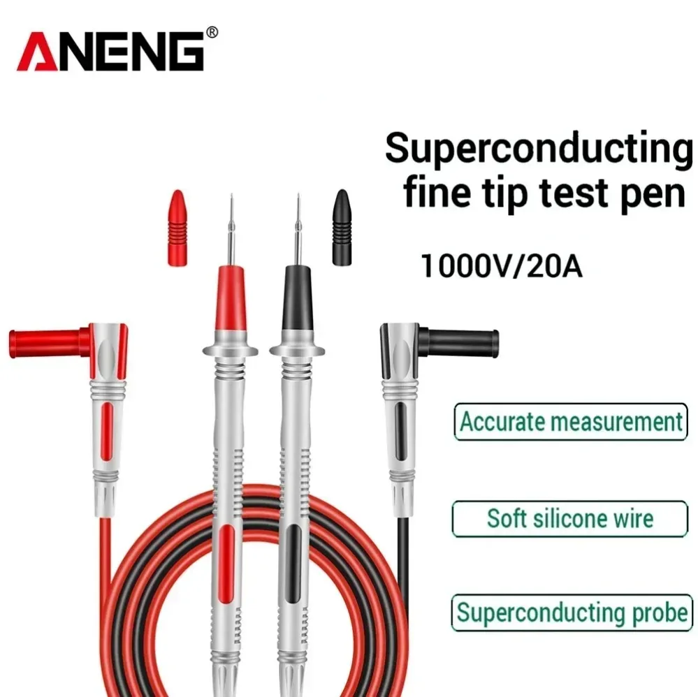 

Universal Multimeter Test leads Instrument accessories PT2020 High Quality Silicone 1000V 20A Steal Needle Wire Tester Pen Tools