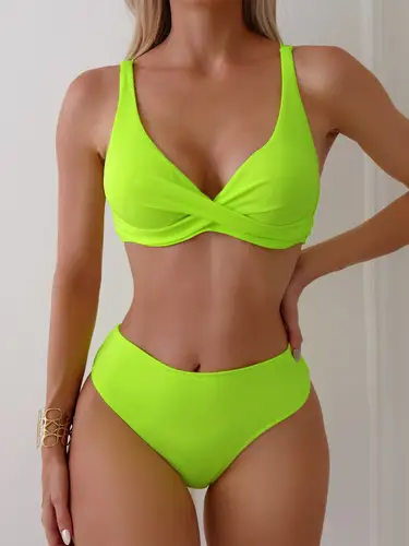 Sexy Bikini Set Women's Swimsuit 2025 Swimwear Woman Two-Piece Swimsuit Solid Bathing Suit Beach Swimming Suit Vacation Monokini - Image 3
