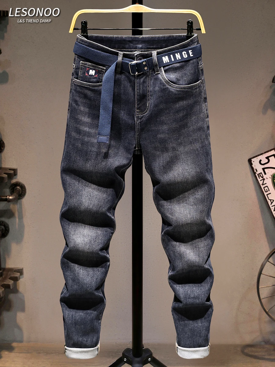 

Мужские джинсы премиум-класса, повседневные, эластичные, весна-осень, новые, модные, зауженные, с узкими штанинами, молодежные, брендовые, длинные брюки