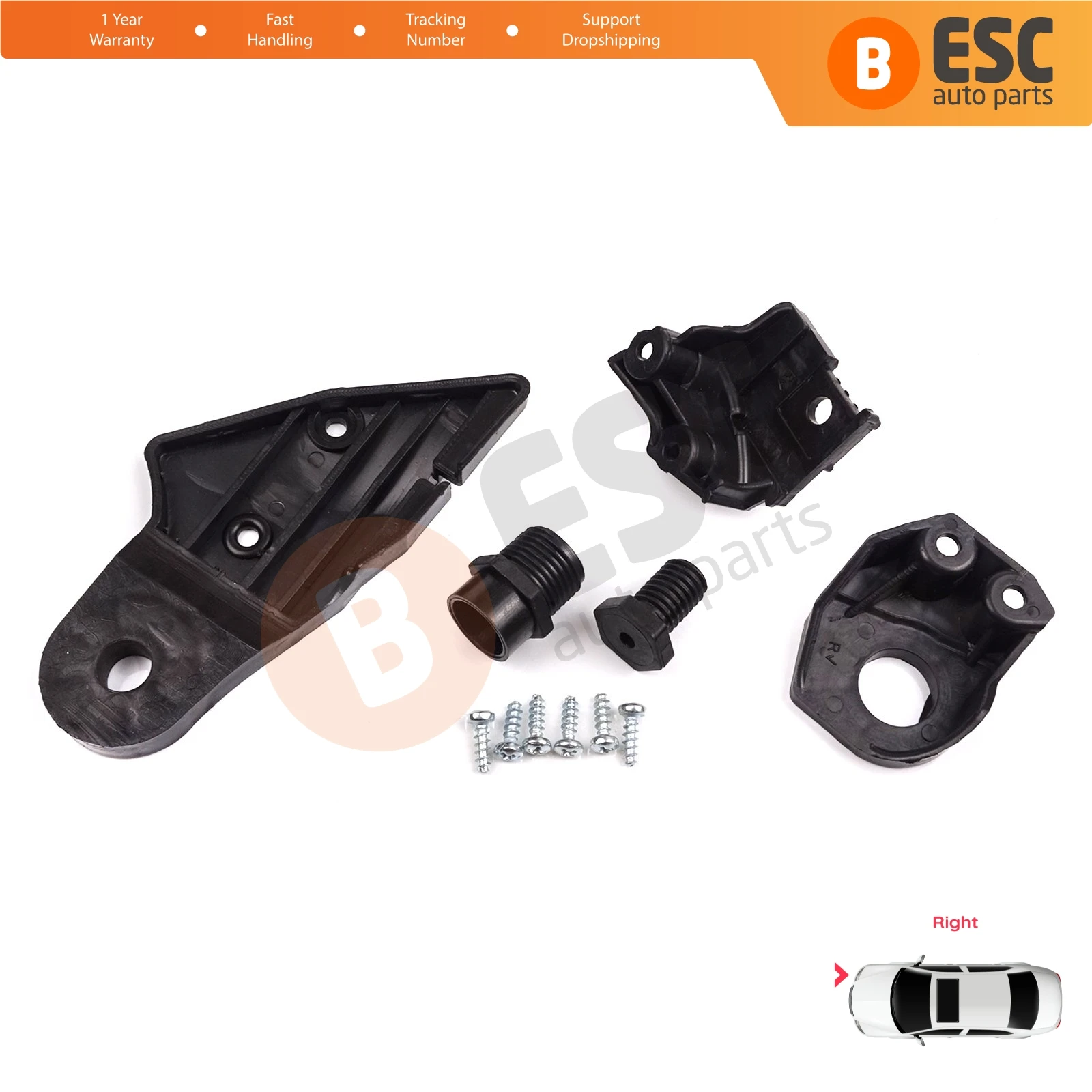 EHL515 Headlight Holder Mount Repair Bracket Tab Set Right Side for Mercedes C Class W204 S204 C204 2007-2014 CL203 A2048201214