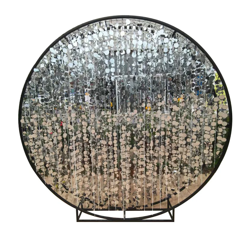 Wedding ceiling bead curtain silver sequined ornament ring arch thousand silk ornament