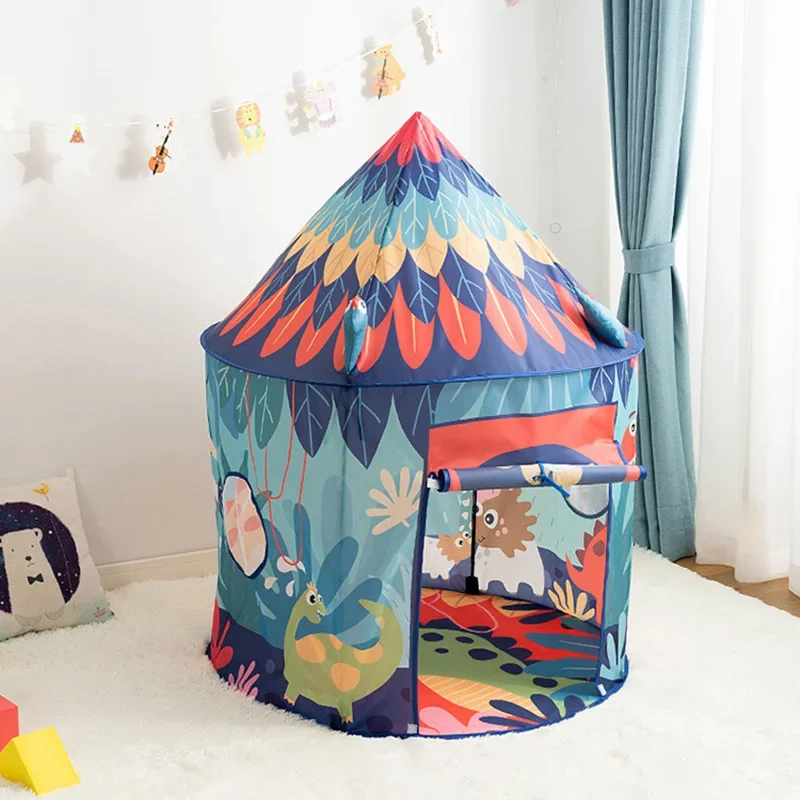 Tienda de campaña de dinosaurio para niños, tienda de juguete emergente para niños, casa de juegos interior grande, tienda tipi para niños, casa Infantil Tipi portátil