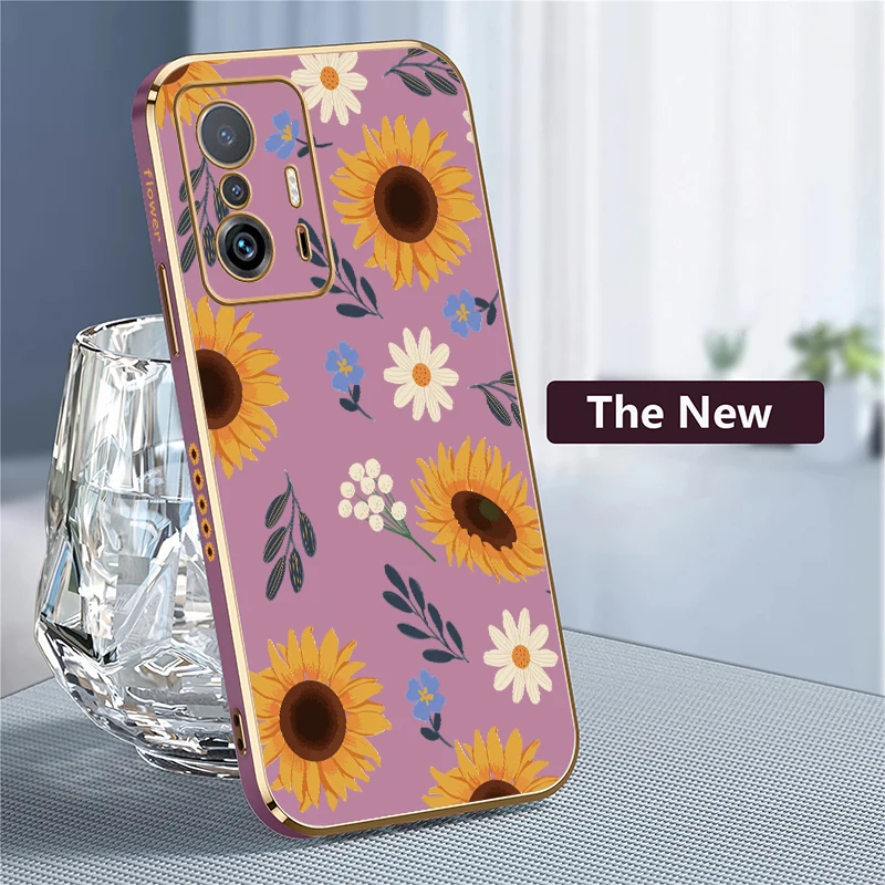 حافظة لهاتف شاومي Mi 11T 11 Lite 5G NE 11X Pro 9T 11i 10 Pro 10T غطاء مطبوع على شكل زهرة مقاوم للصدمات