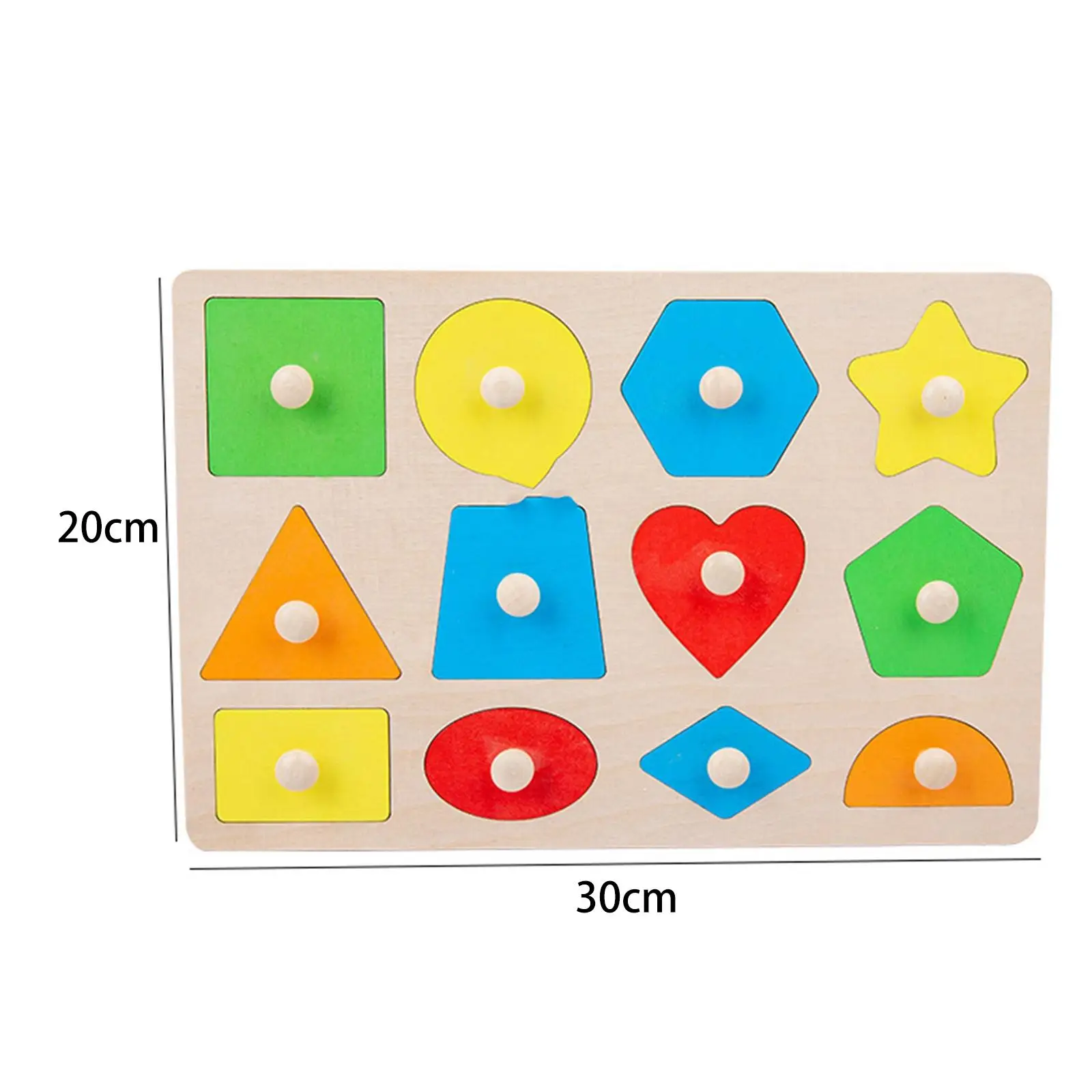 ของเล่นไม้รูปทรงต่างๆ สำหรับฝึกการเรียนรู้สีและรูปทรง 12 ช่อง