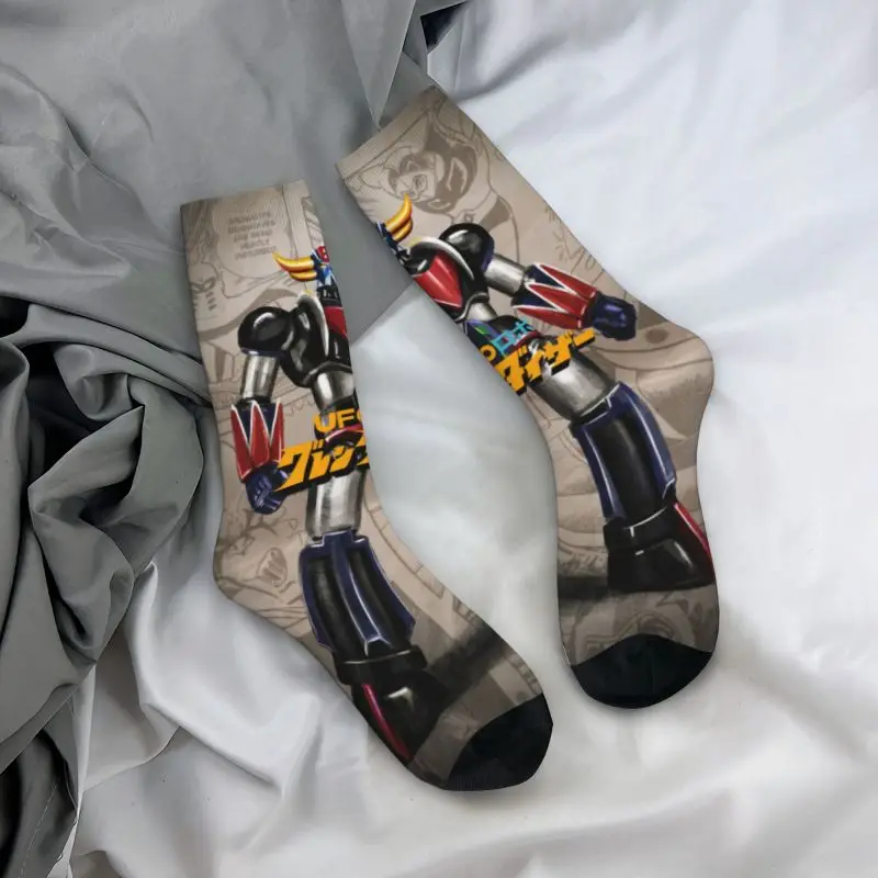 Mazinger Z Anime Men Women Crew Socks Unisex Novelty 3D Printing UFO Robot Goldorak Dress Socks