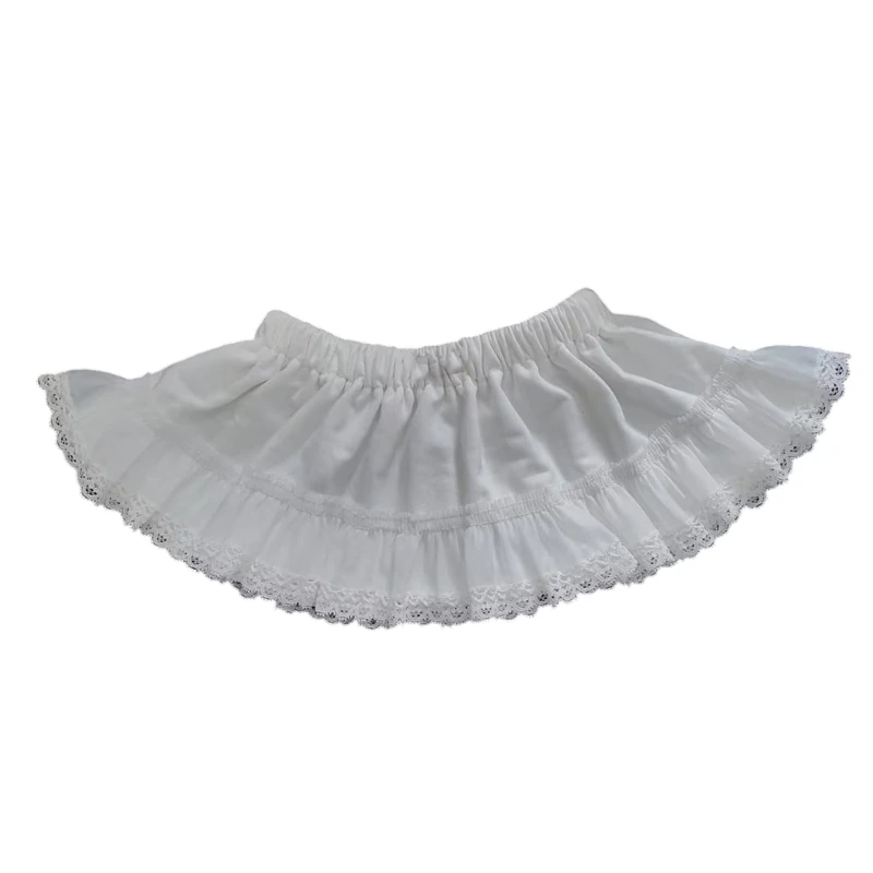 Elegant Lace Skirt Girls Lightweight Breathable Easy Care Daily Wear Outfit