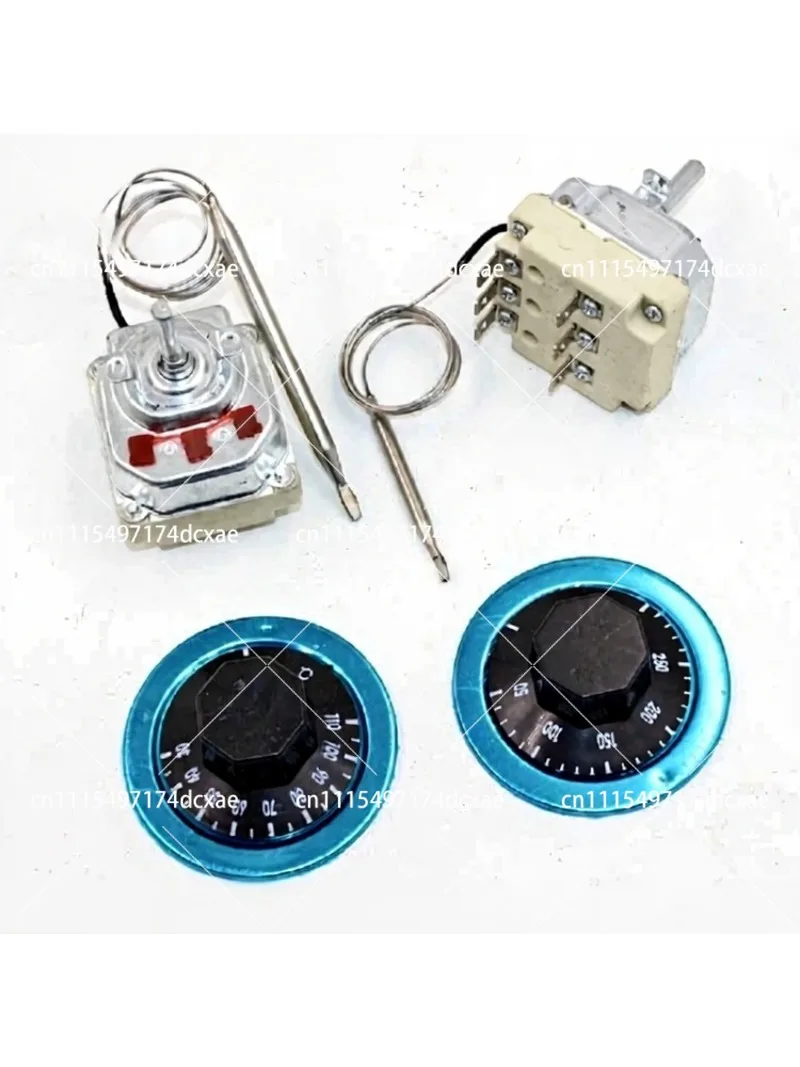 Three-Phase Electric Temperature Controller 380V Knob Thermostat 30-110°C 50-300°C Adjustable Switch
