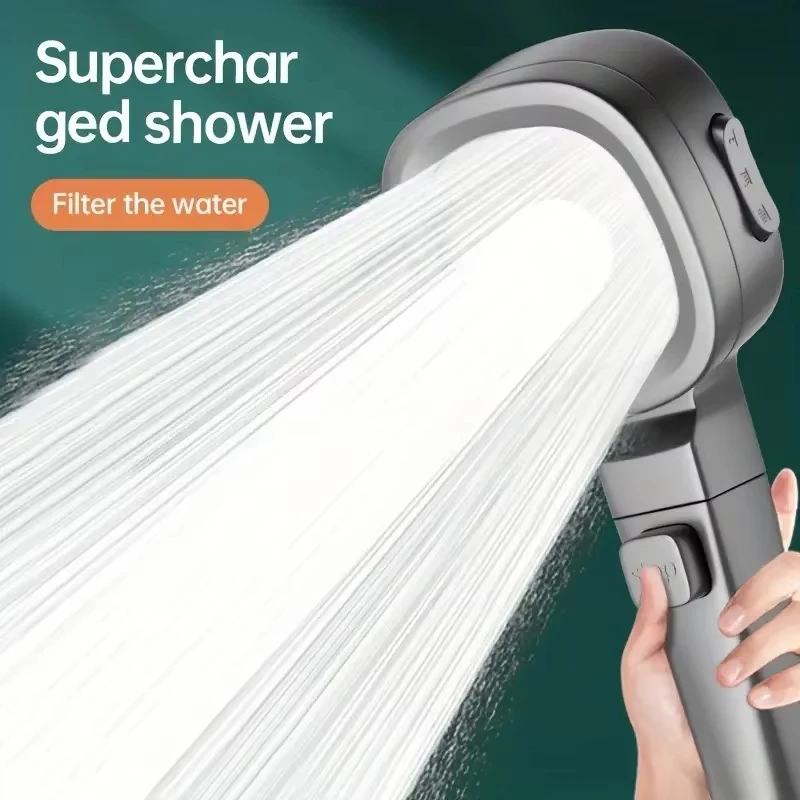 High Pressure Shower Head Water Saving 3-Modes Shower Heads Adjustable Water Massage Sprayer Bathroom Accessories Home Bath Set