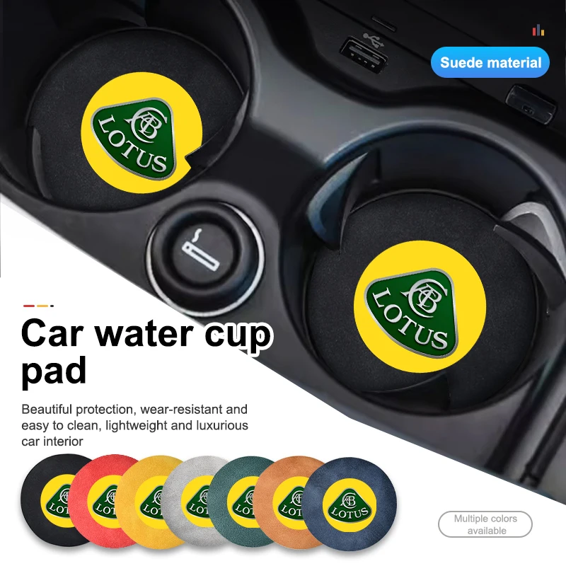 Car Suede Coaster Anti-Slip Water Cup Pad Bottle Holder Mat For Lotus Eletre Emira Evija Envya 3-Eleven Elise Evora Esprit