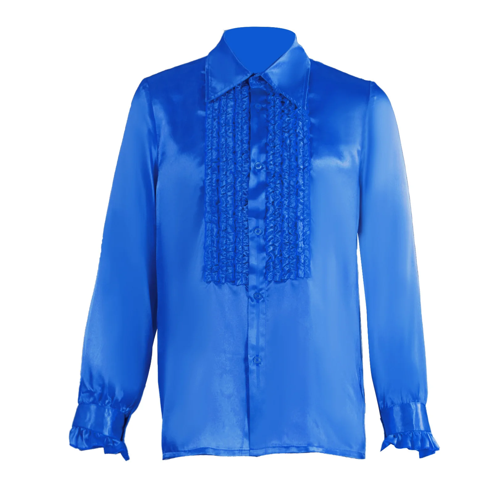 Chemise d'Halloween pour hommes, chemise de carnaval, manches longues, Costume de bal à volants, Costume de palais