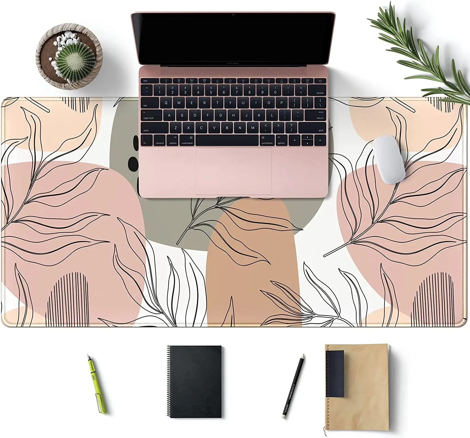 Aesthetic Desk Mat Abstract Boho Large Mouse Pad Xxl Mouse Pad Extended Gaming Mousepad Keyboard Mat Desk Pad Desk Accessories