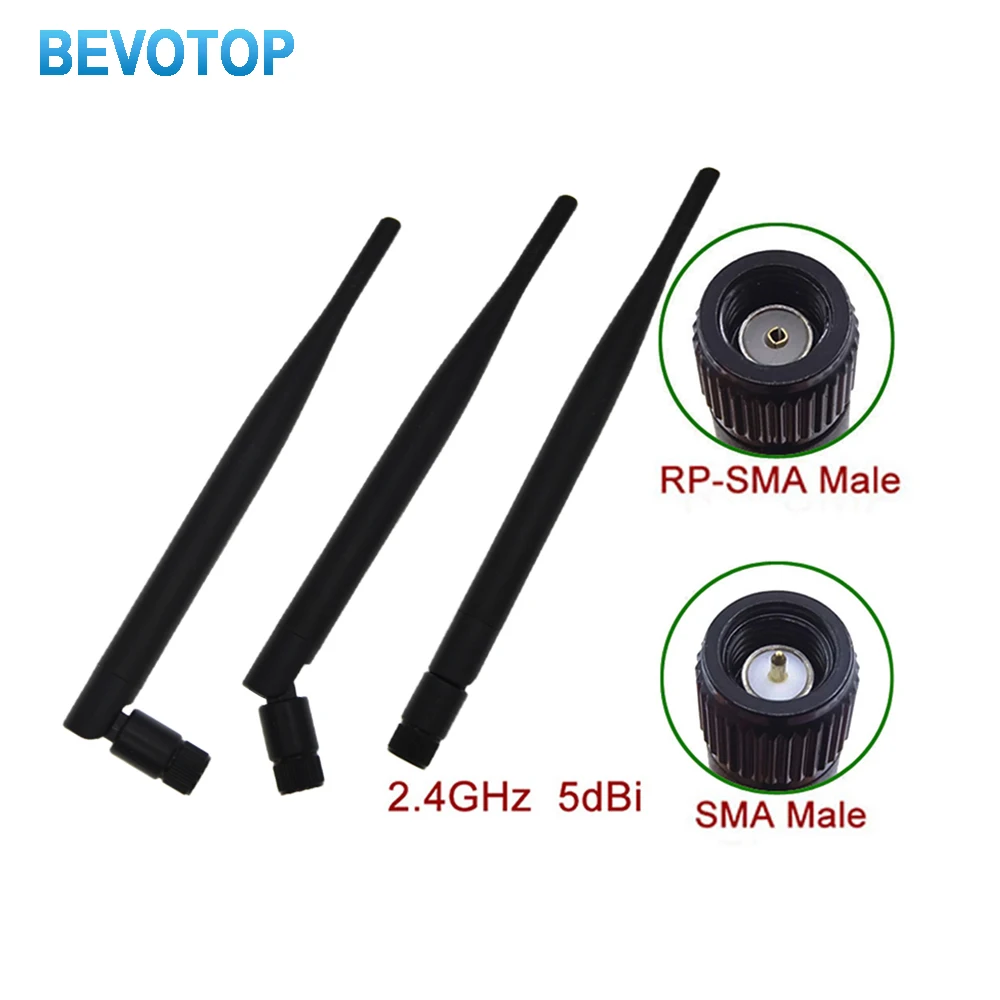 2 sets/lot 2.4GHz 5dBi WIFI Antenna Aerial SMA RP-SMA Male connector wifi antenna for Wireless Router antennas +15cm  Cable