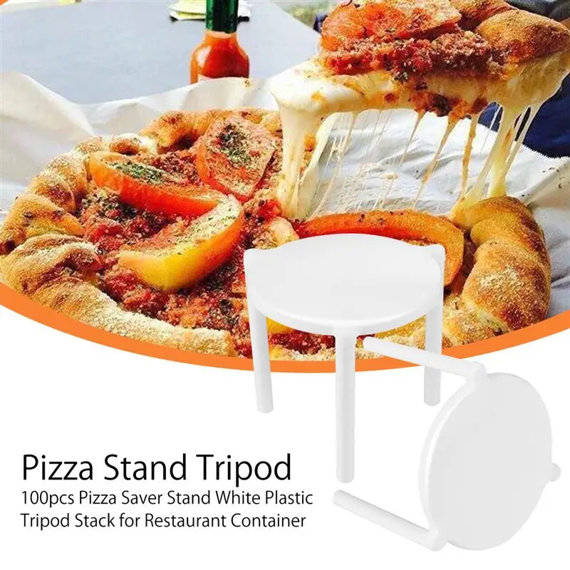 100pcs Pizza Saver Stand White Plastic Tripod Stack for Restaurant Container Takeout Support Takeaway Accessories Baking Tools