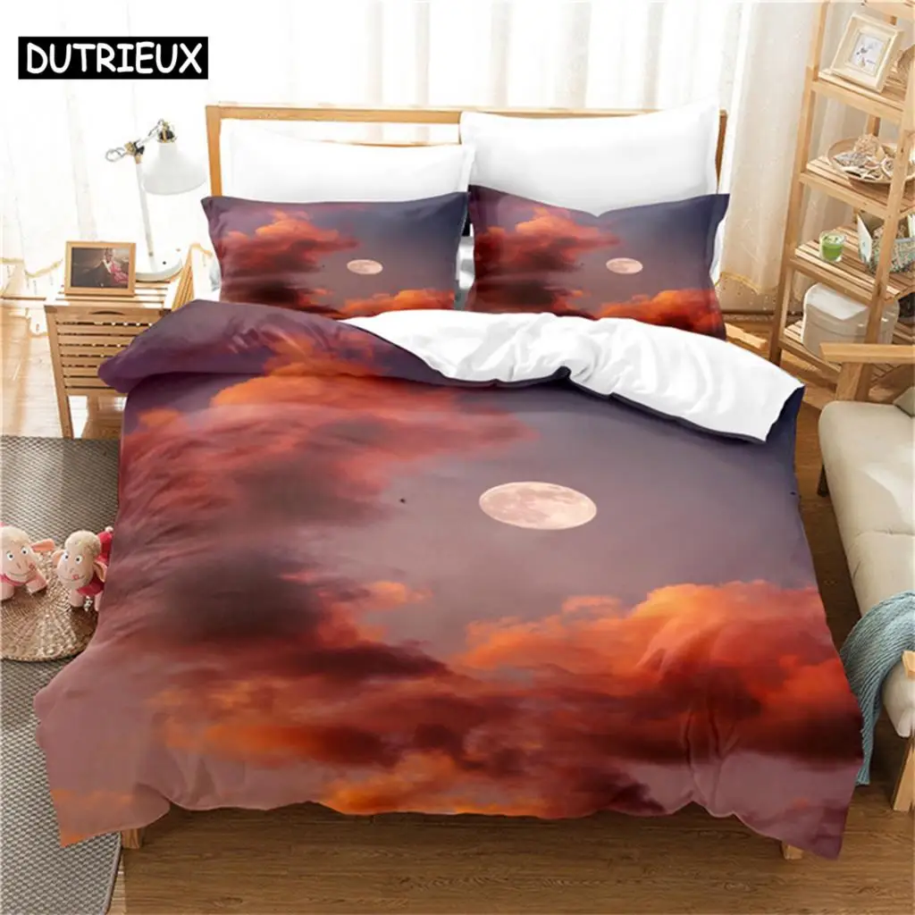 

Moon 3Pcs Bedding Sets 3D Digital Printing Custom Quilt Duvet Cover Set Home Queen King Quilt Pillowcase