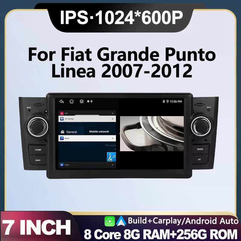 7 Inch Car Radio Android OS For Fiat Grande Punto Linea 2007 2008 2009-2012 Multimedia Autoaudio Stereo Head Unit tools No 2din