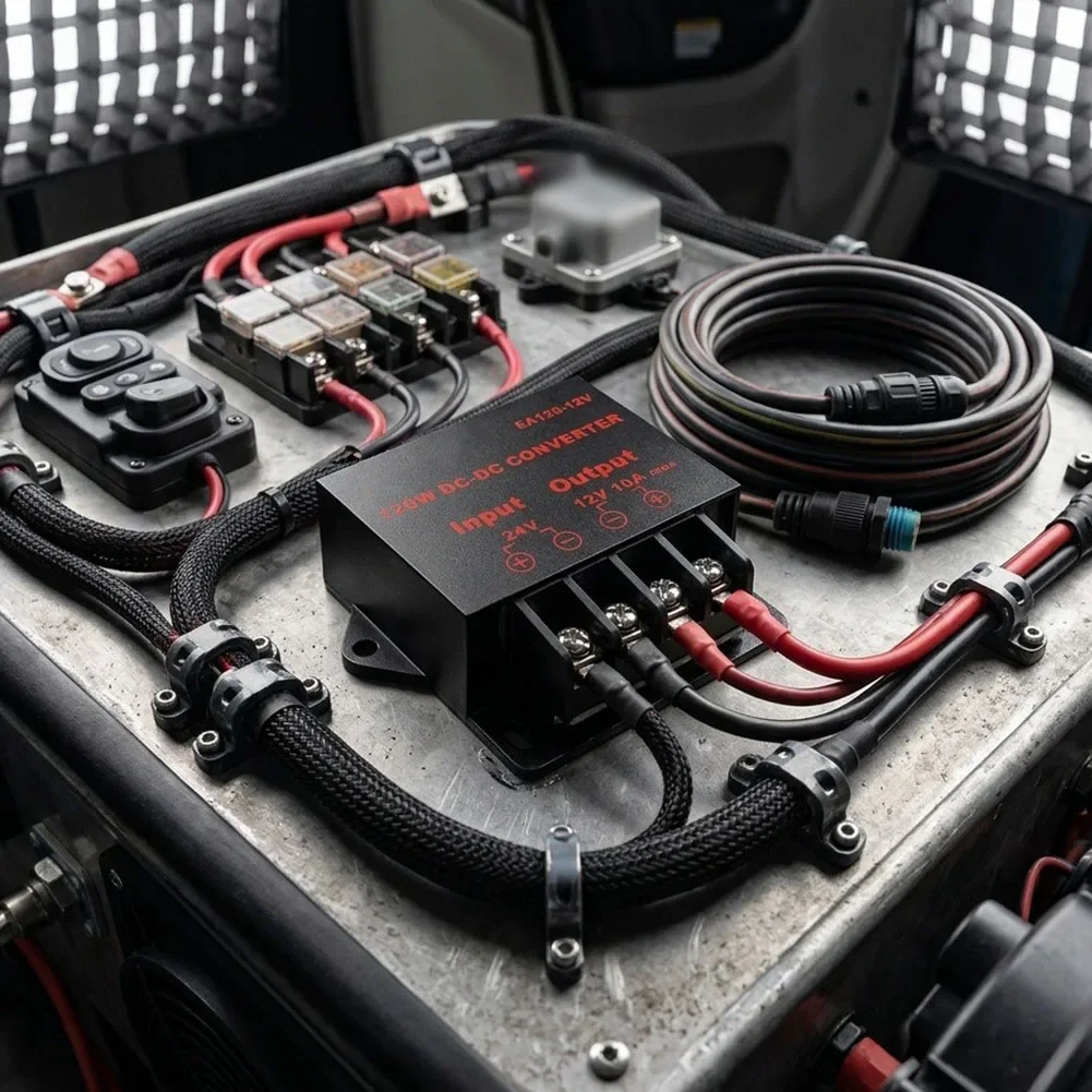 For Tight Engine Compartments DC Step Down Regulator Wide Input Voltage Range Stable DC Output Over-voltage Protection